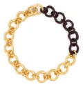 Jil Sander two-tone chunky chain necklace - Gold