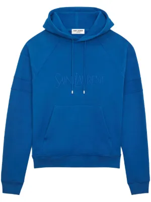 Saint Laurent - Men - logo-print Cotton-jersey Hoodie Black - XXL