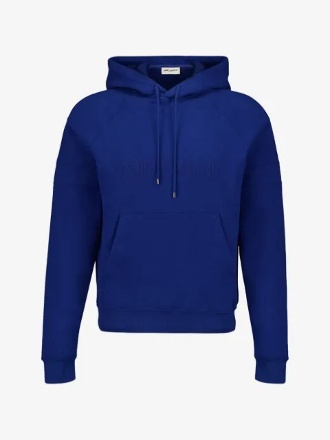 Saint Laurent logo-embroidered cotton hoodie