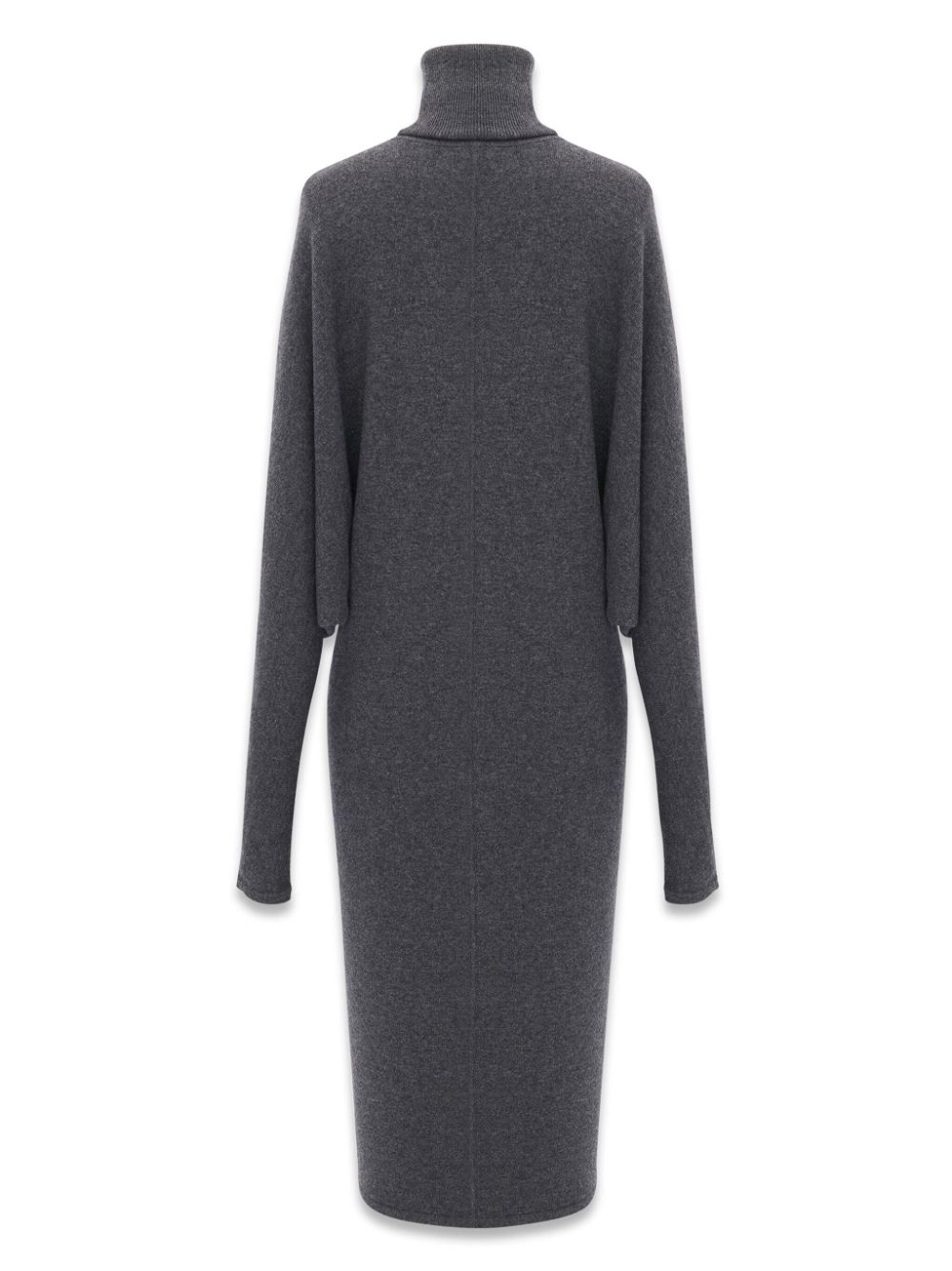 Shop Saint Laurent Batwing-sleevees Knitted Dress In Grey