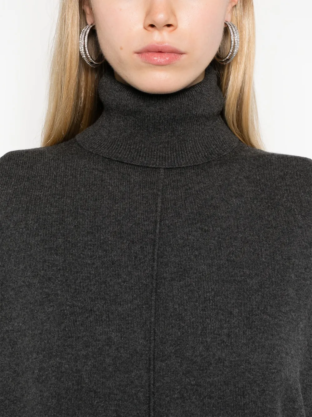 Saint Laurent Gebreide midi-jurk Grijs