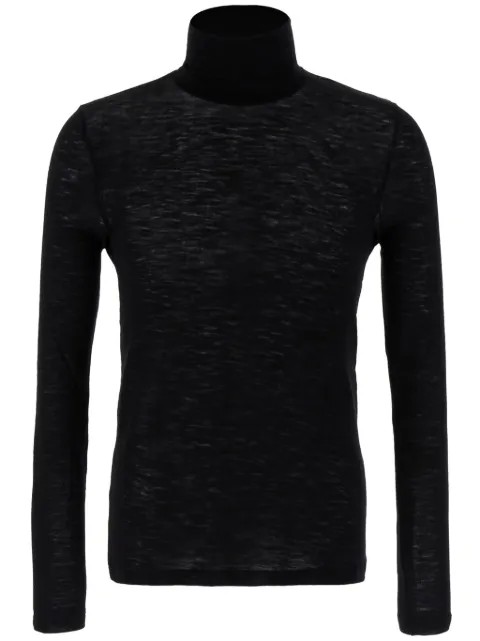 Saint Laurent Cassandre-embroidered roll-neck jumper
