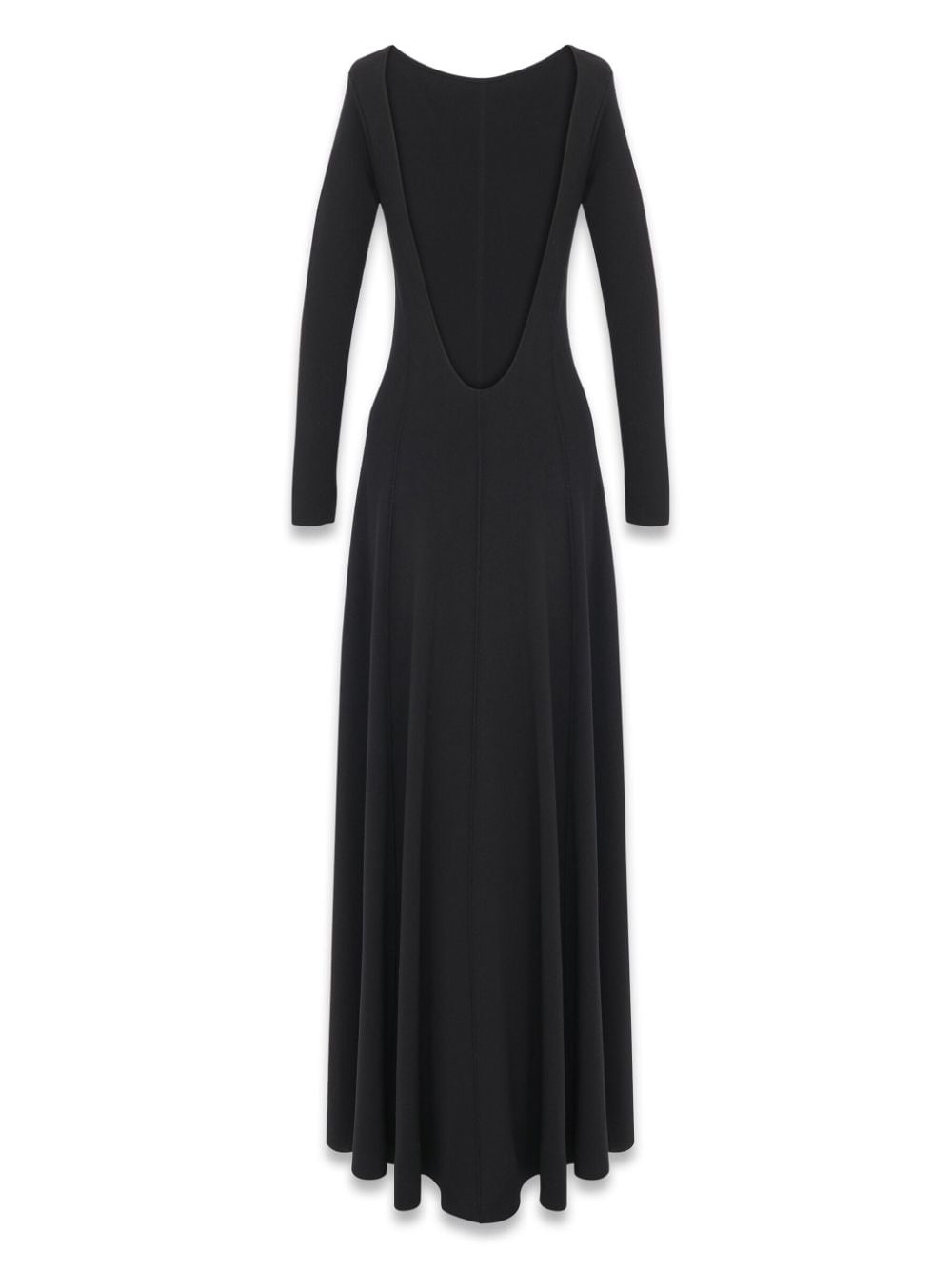 Shop Saint Laurent Plunging U-neck Wool Dress In Black