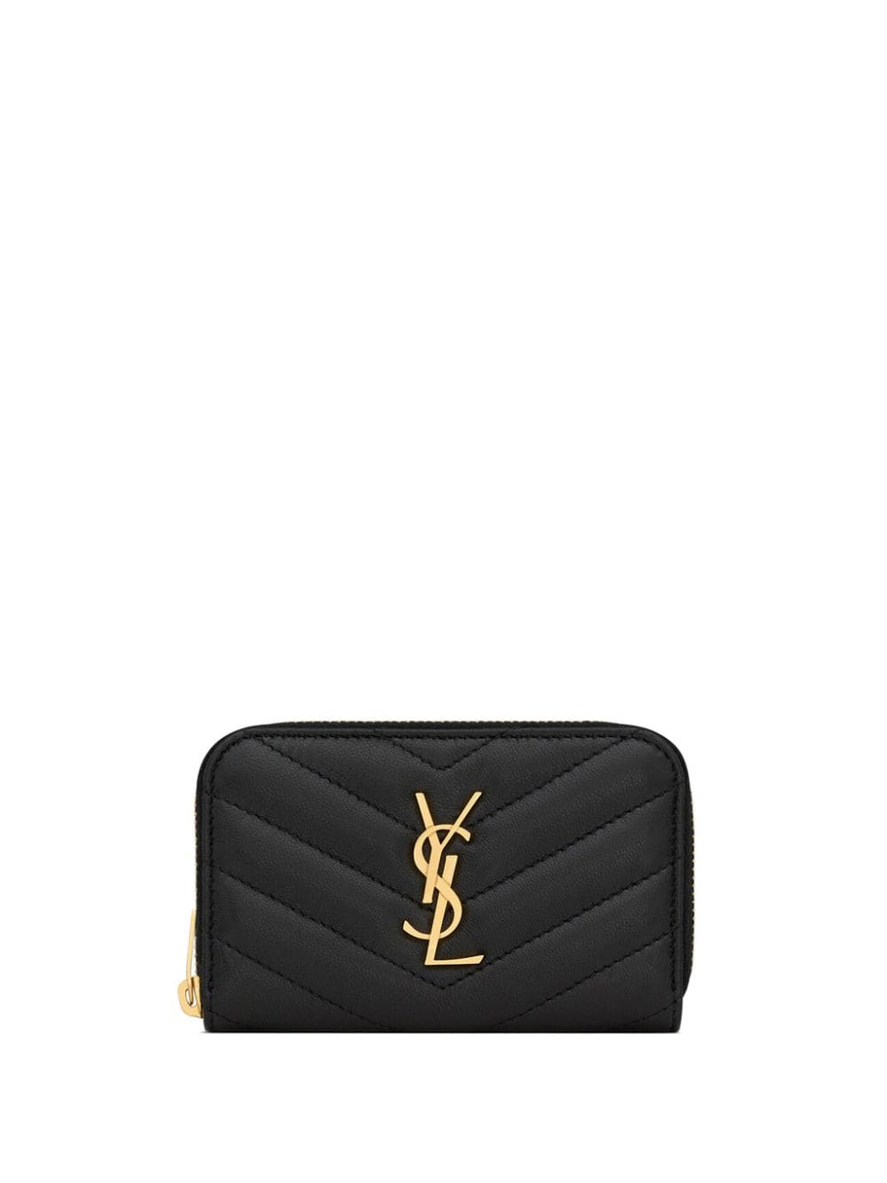 Image 1 of Saint Laurent logo-plaque quilted leather wallet