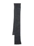 Saint Laurent logo-patch scarf - Grey