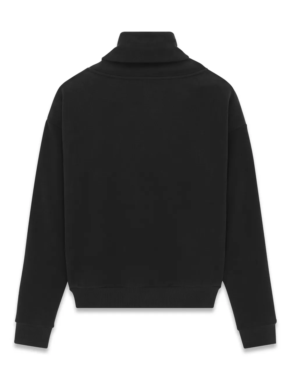 Shop Saint Laurent Shawl-collar Cotton Sweatshirt In Black