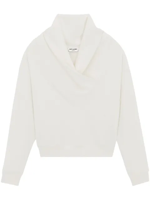 Saint Laurent Moletom de algodão com gola xale