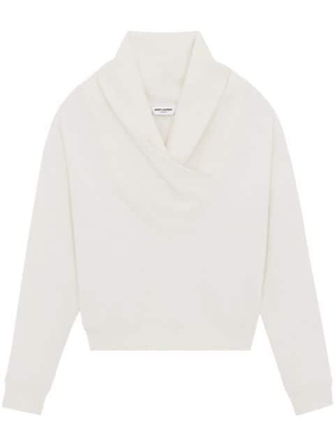Saint Laurent shawl-collar cotton sweatshirt
