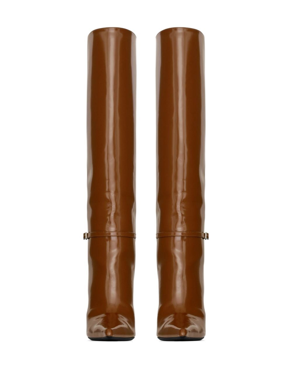 Shop Saint Laurent Hacker 110mm Knee-high Boots In Brown