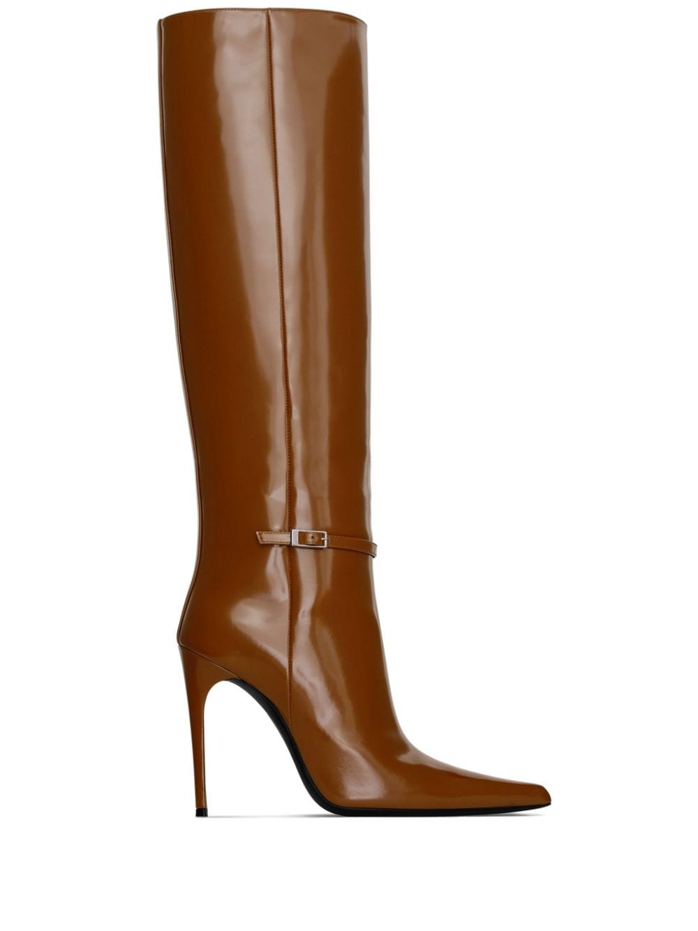 Shop Saint Laurent Hacker 110mm Knee-high Boots In Brown