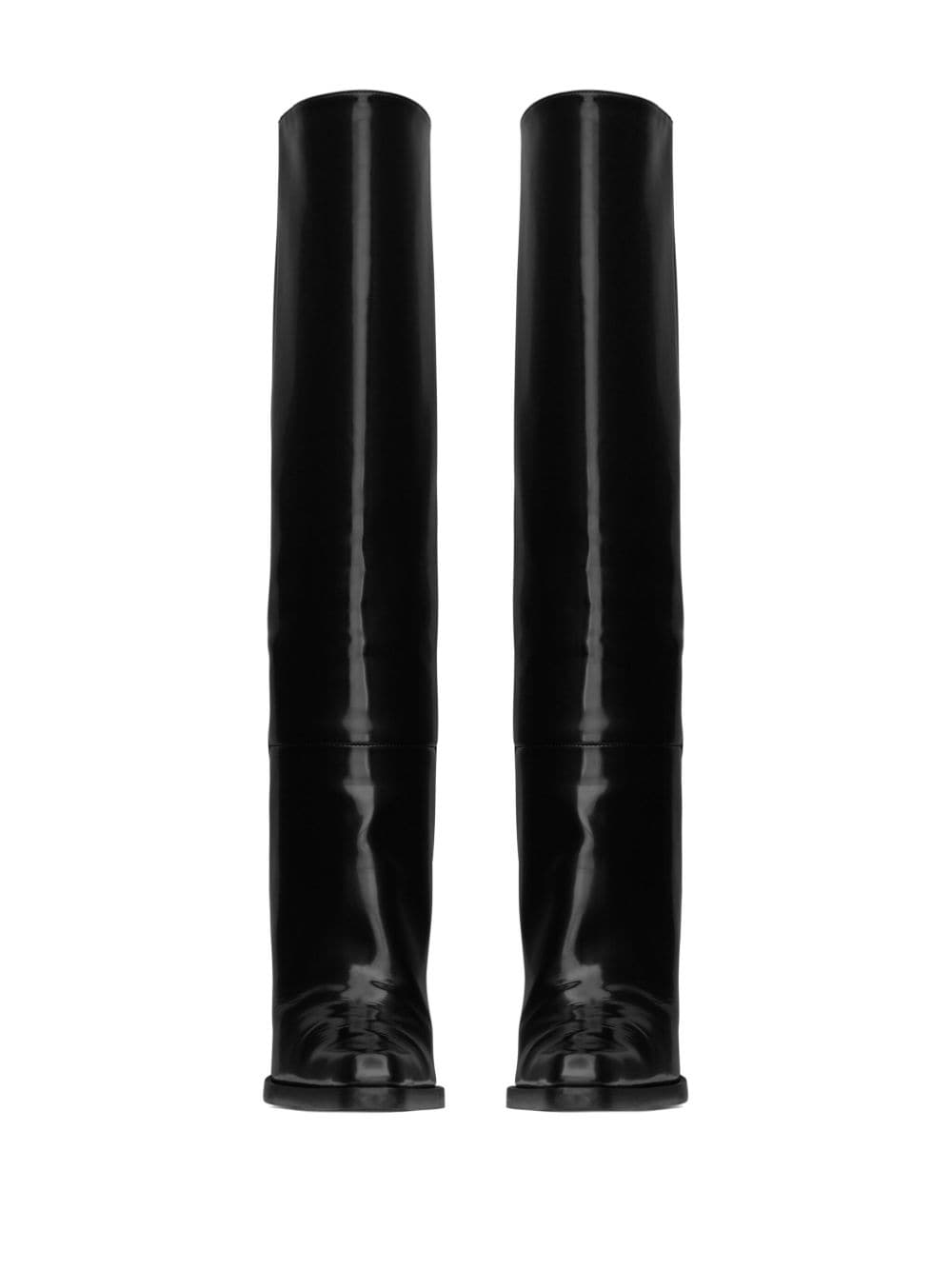 Shop Saint Laurent Nina 110mm Leather Over-the-knee Boots In Black