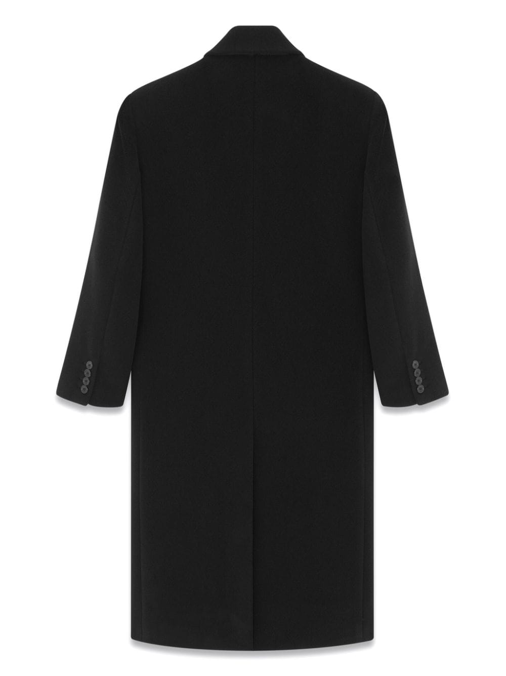 Shop Saint Laurent Chevron Wool Double-breasted Coat In Black