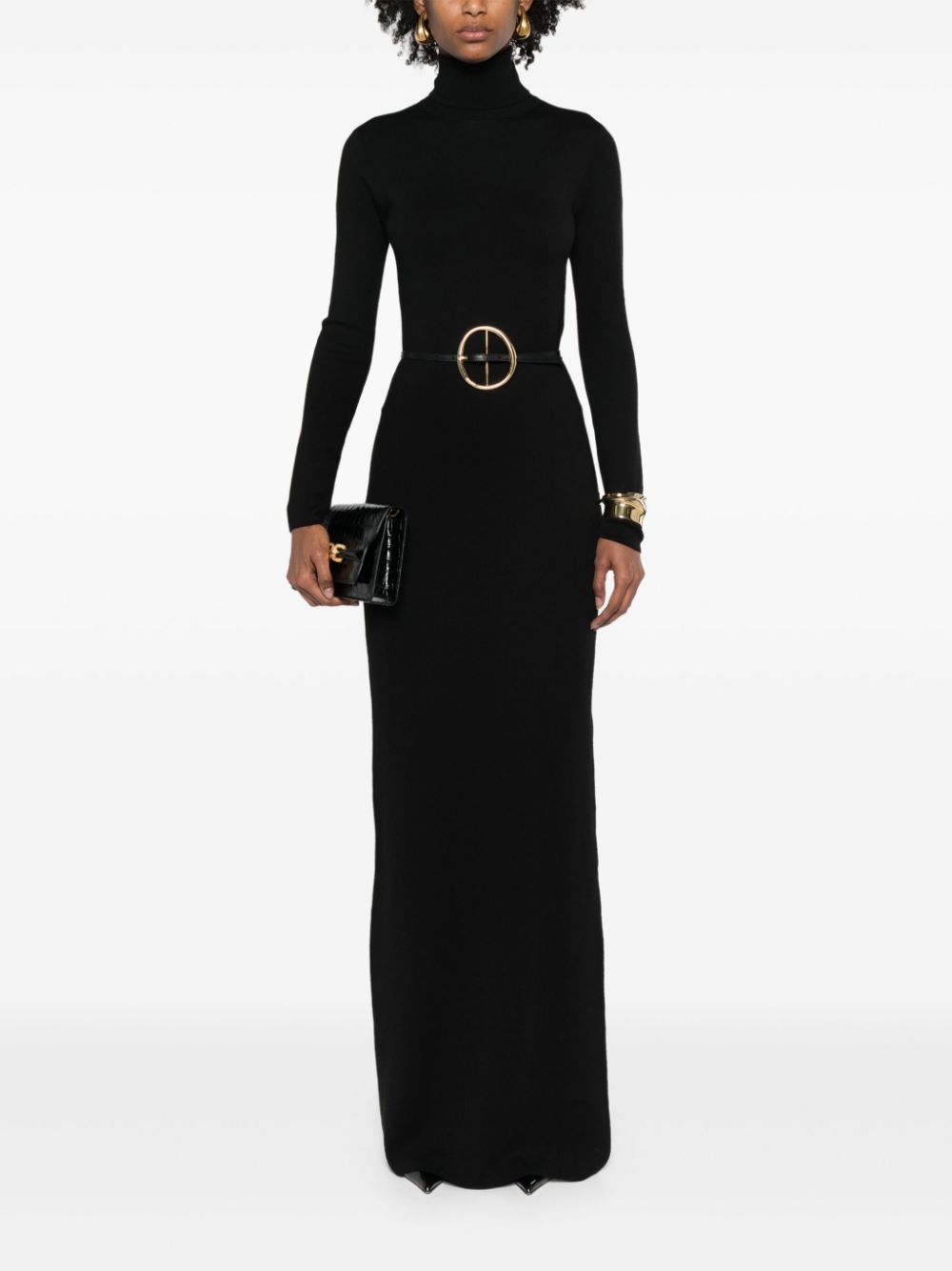 Saint Laurent long-sleeve wool dress - Black