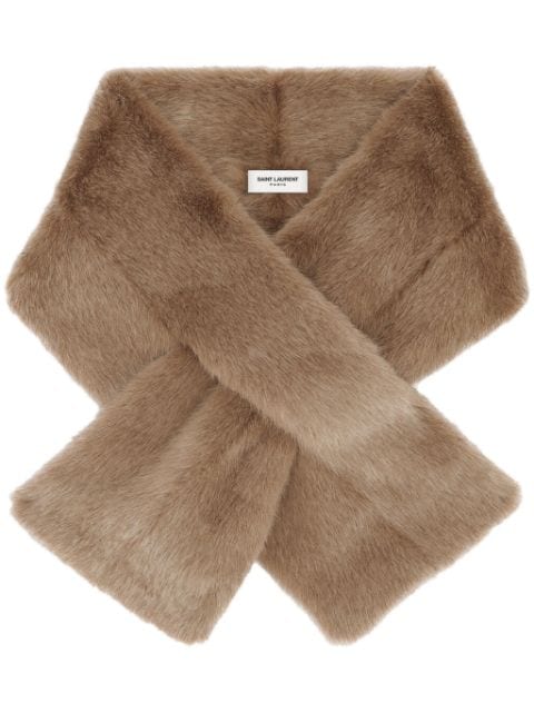 Saint Laurent Ascot faux-fur scarf