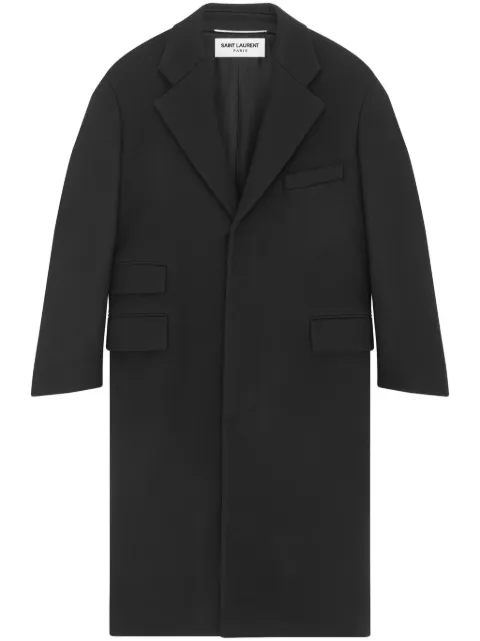 Saint Laurent notched-lapels wool single-breasted coat