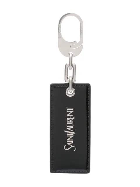 サンローラン キーホルダー ブラック シルバー レザー メタル 中古 