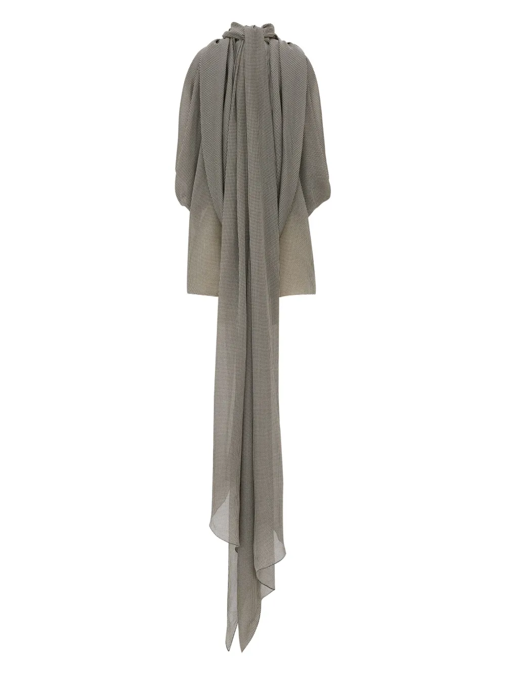 Saint Laurent Lavallière-neck silk blouse - Grijs