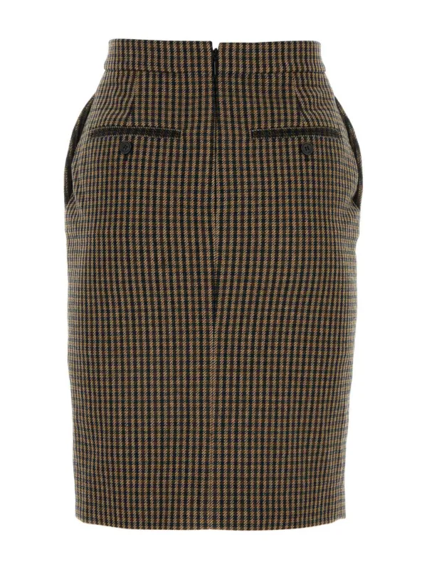 Saint Laurent チェック スカート - Farfetch 