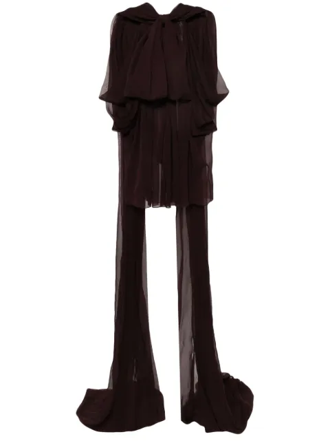 Saint Laurent oversize-bow silk blouse