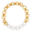 Jil Sander two-tone chunky chain necklace - Gold