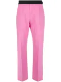 MSGM logo-waistband tapered trousers - Pink