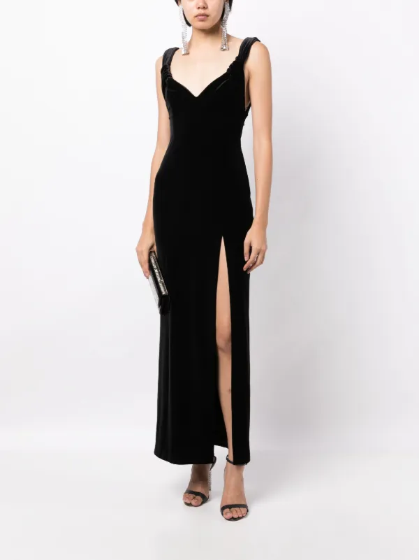 Galvan Liza Velvet Maxi Dress Black FARFETCH CA