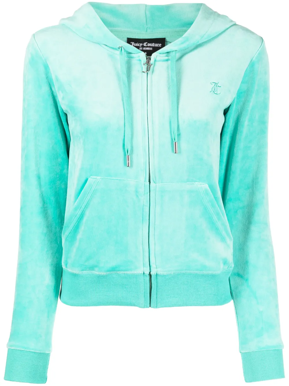 Juicy Couture Logo-embroidered Zipped Velour Hoodie