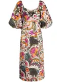 Rhode floral-print linen dress - White