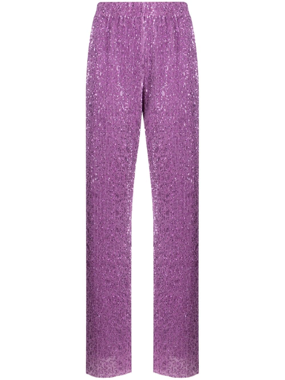 stine goya pantalon markus à coupe métallisée - violet