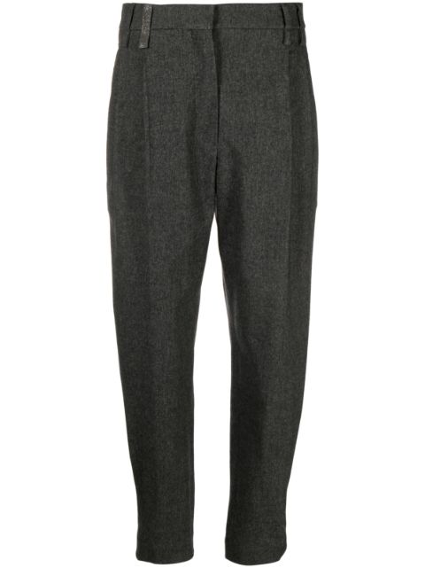 Brunello Cucinelli Monili-embellished tapered trousers Women