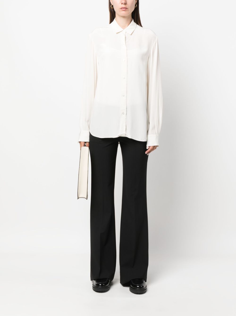 Theory buttoned-up long-sleeve shirt - Wit