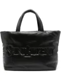 Saint Laurent logo-debossed leather tote bag - Black