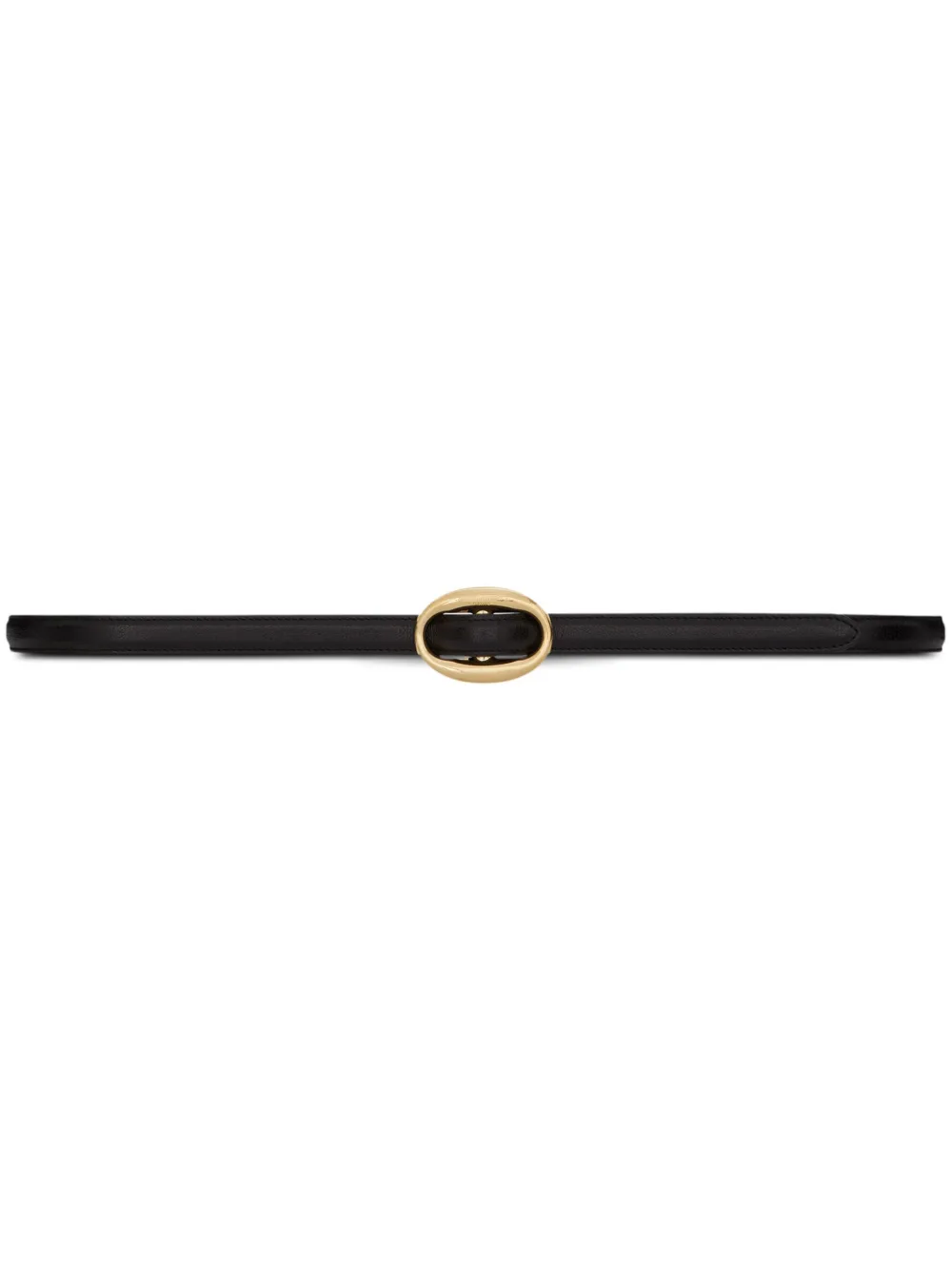 Saint Laurent oval-buckle leather belt – Black