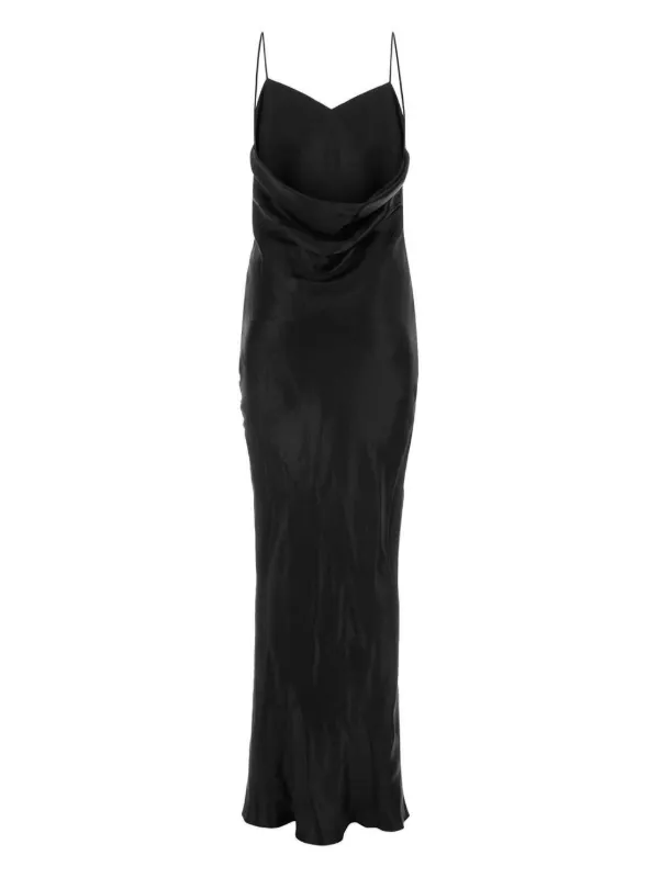 SAINT LAURENT★素敵！Silk Sleeveless Dress Saint Laurent open-back Sleeveless Dress | Black | FARFETCH