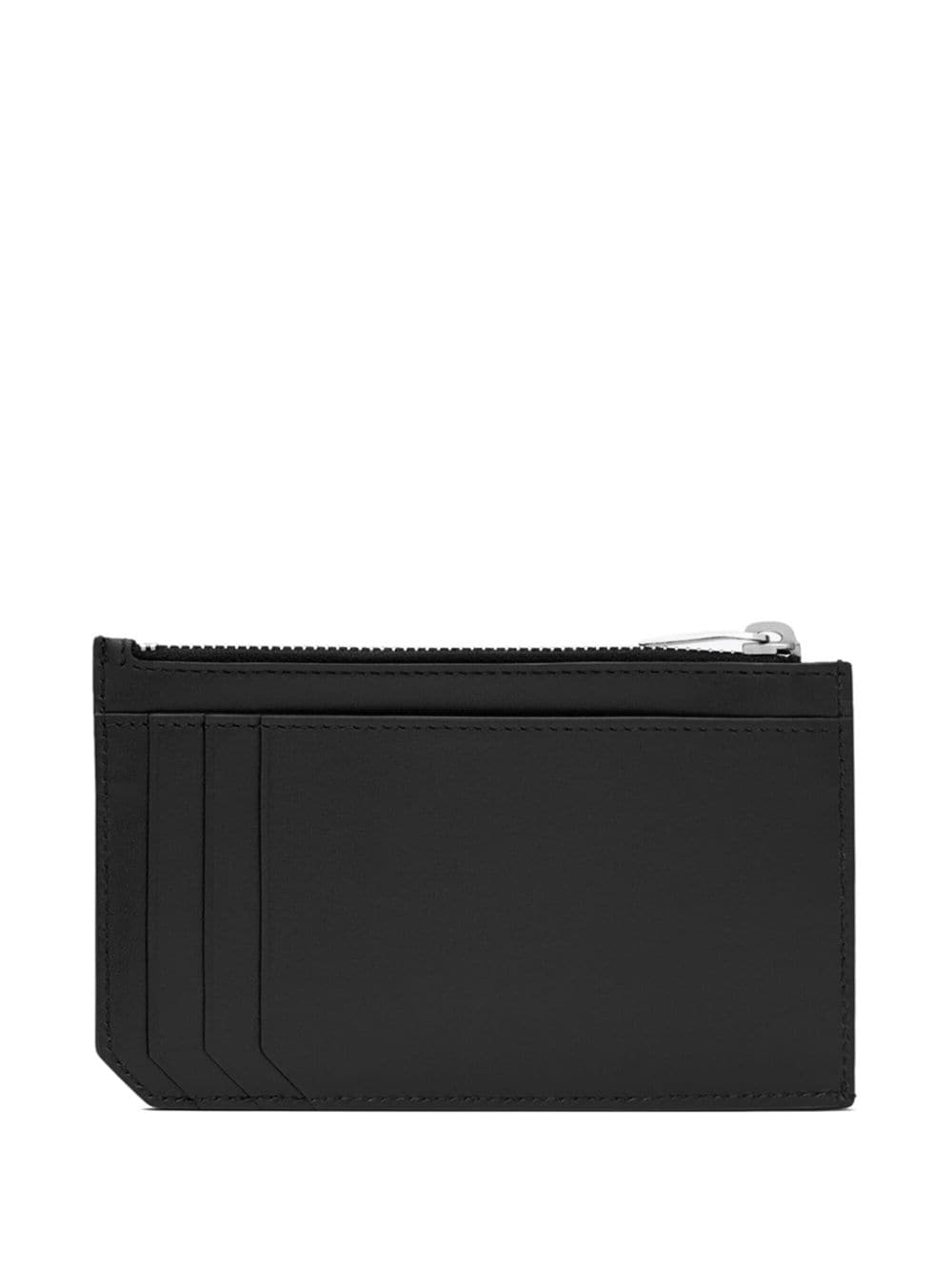 Shop Saint Laurent Logo-print Leather Wallet In Black