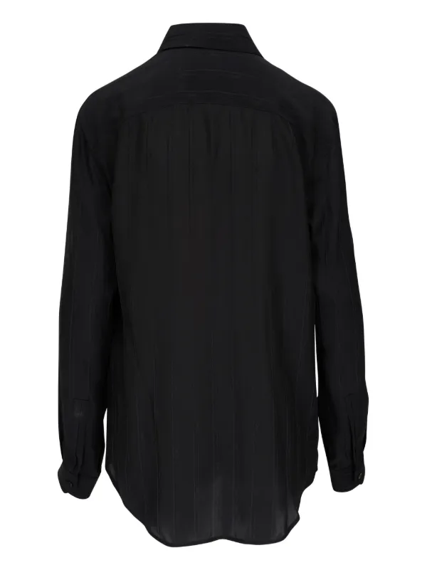 Saint Laurent ストライプ シルクシャツ | ブラック | FARFETCH JP Saint Laurent ストライプ シルクシャツ | ブラック | FARFETCH JP