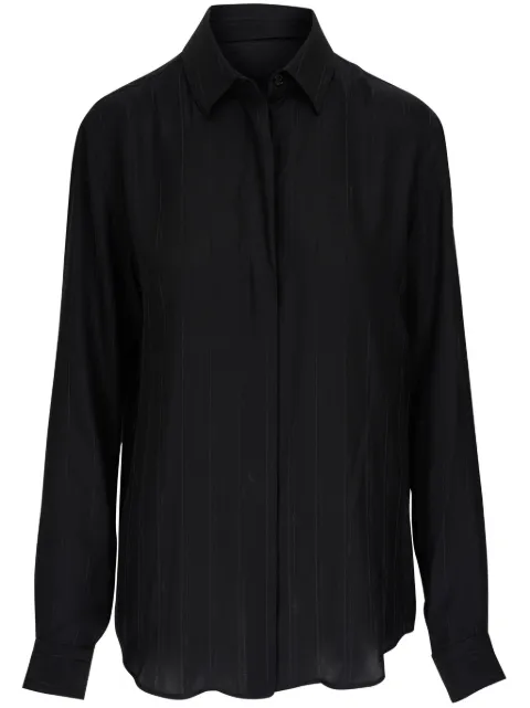 Saint Laurent striped button-up silk shirt