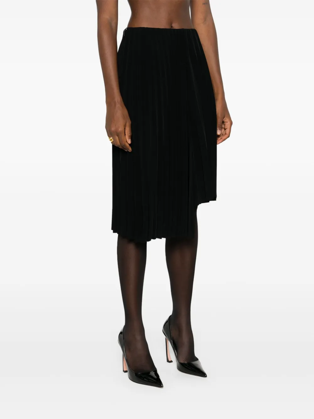 pleated midi skirt