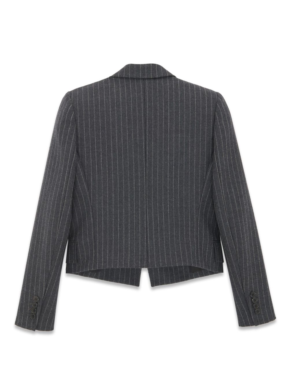 Shop Saint Laurent Rive Gauche Striped Blazer In Grey