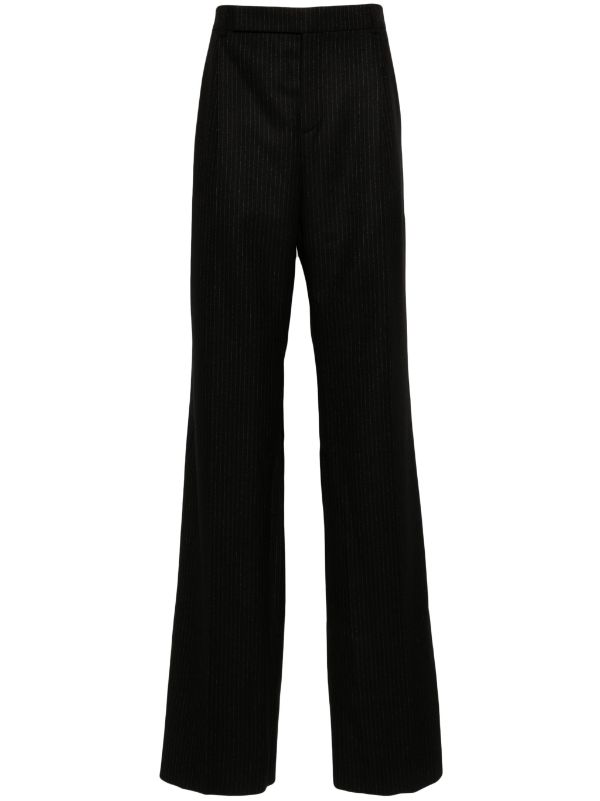 Saint Laurent Pinstripe straight-leg Trousers | Black | FARFETCH HK