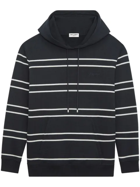 Saint Laurent striped cotton hoodie
