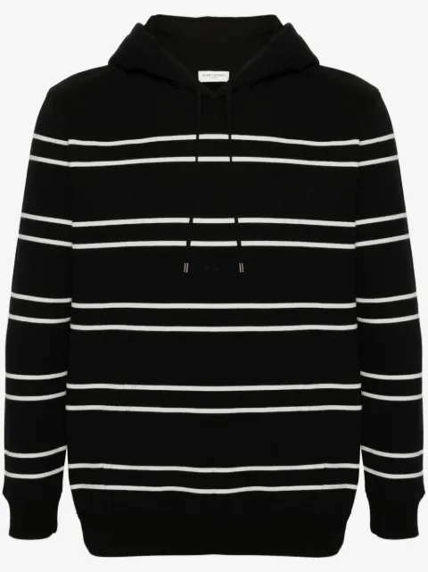 Saint Laurent striped cotton hoodie