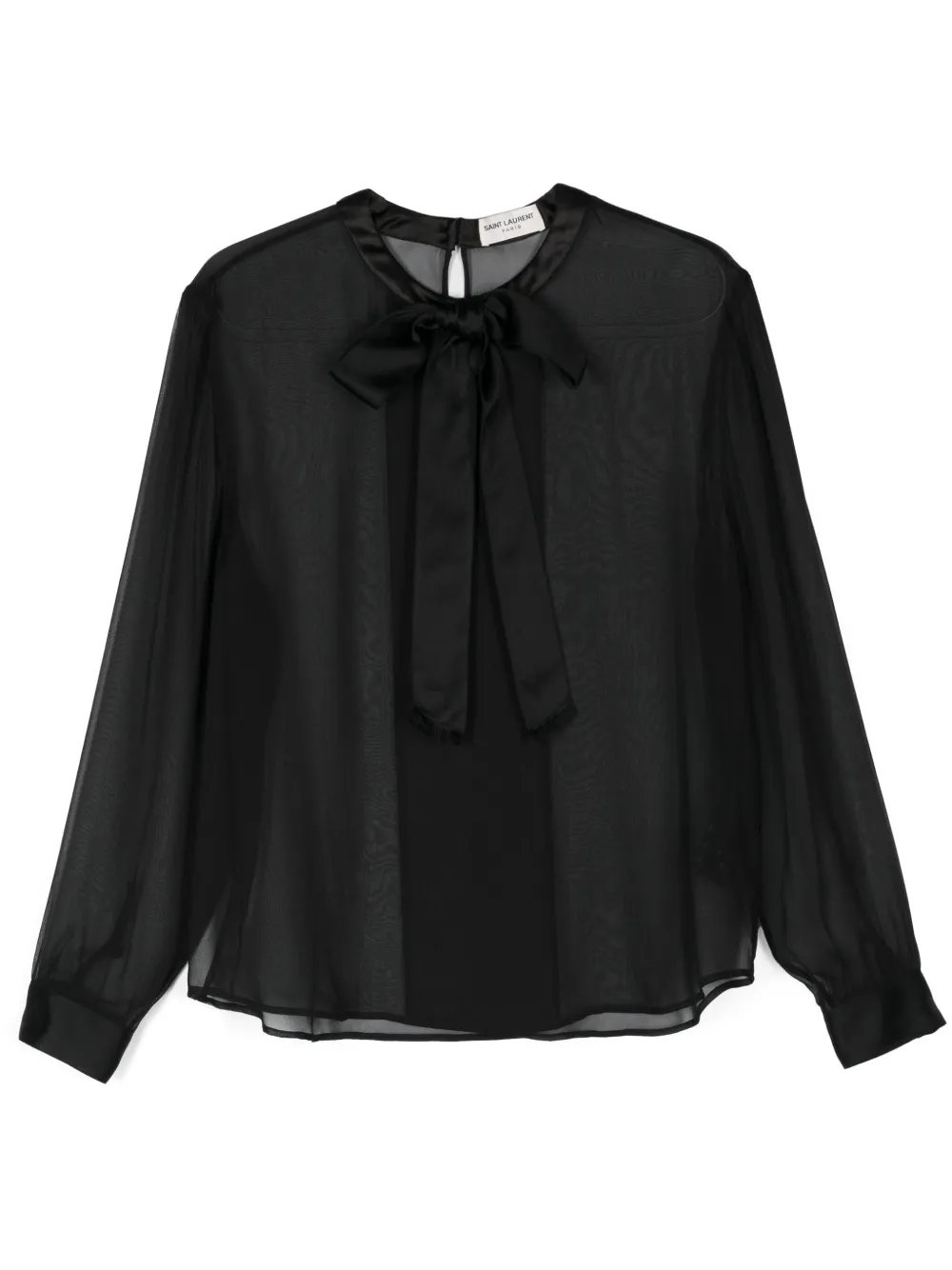 Saint Laurent Semi-doorzichtig overhemd Zwart
