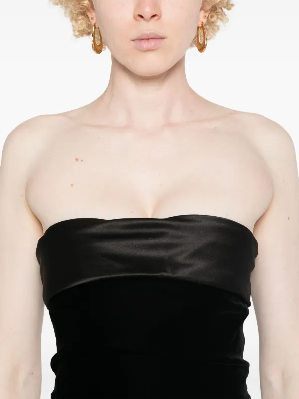 Saint Laurent Velvet Mini Dress | Black | FARFETCH
