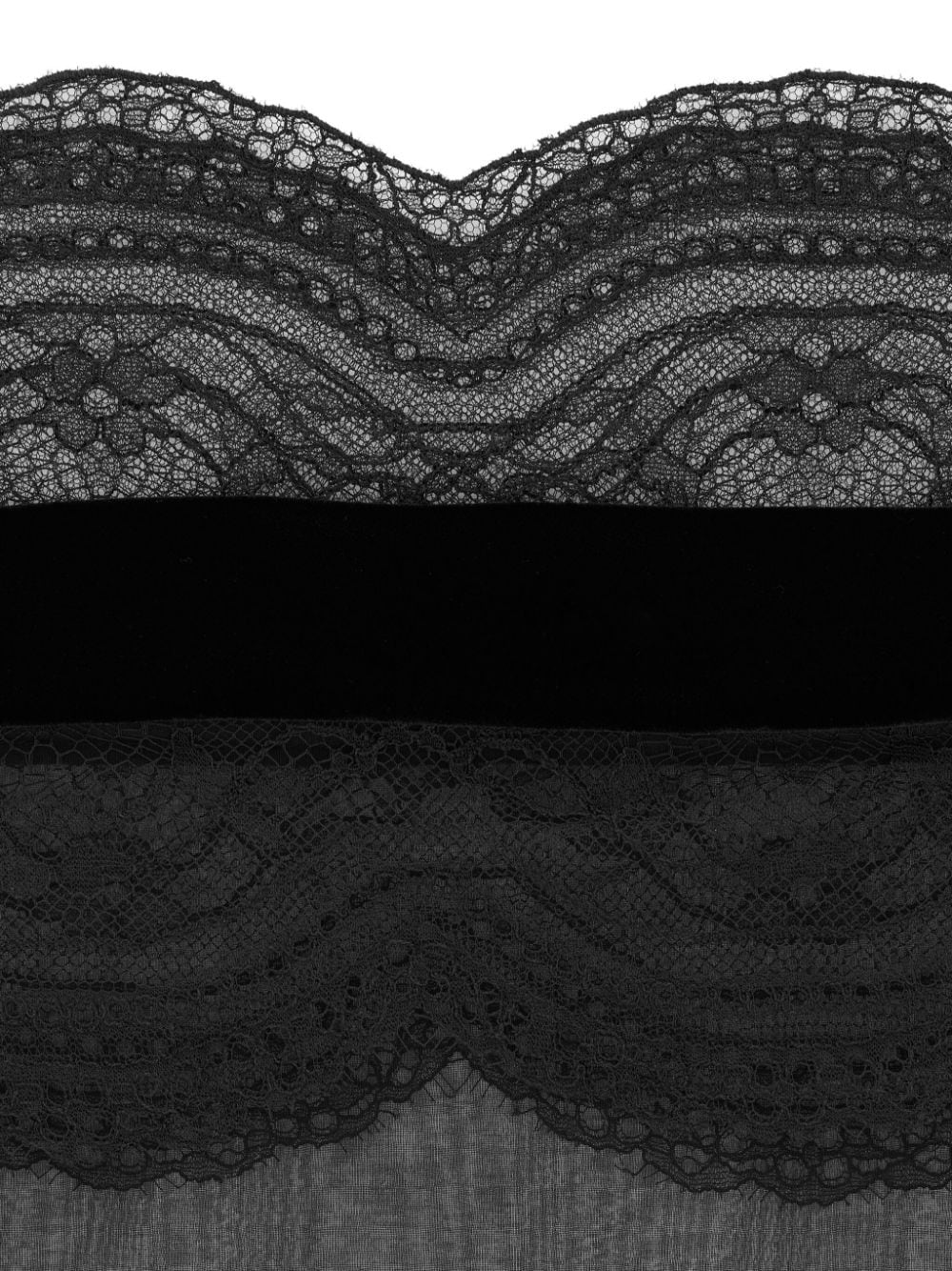 Shop Saint Laurent Lace-panel Silk Top In Black