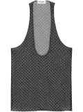 Saint Laurent polka dot-print silk top - Brown