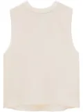 Saint Laurent round-neck silk top - Neutrals
