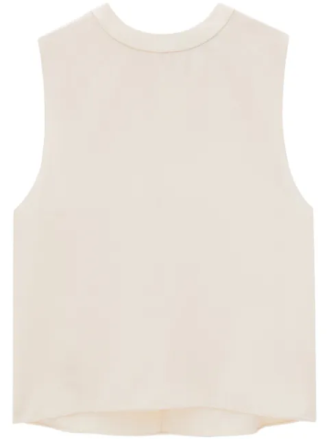 Saint Laurent round-neck silk top 