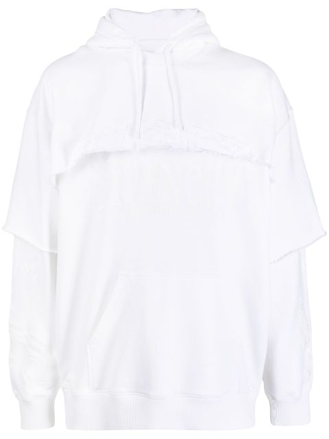 Givenchy layered drawstring cotton hoodie Men