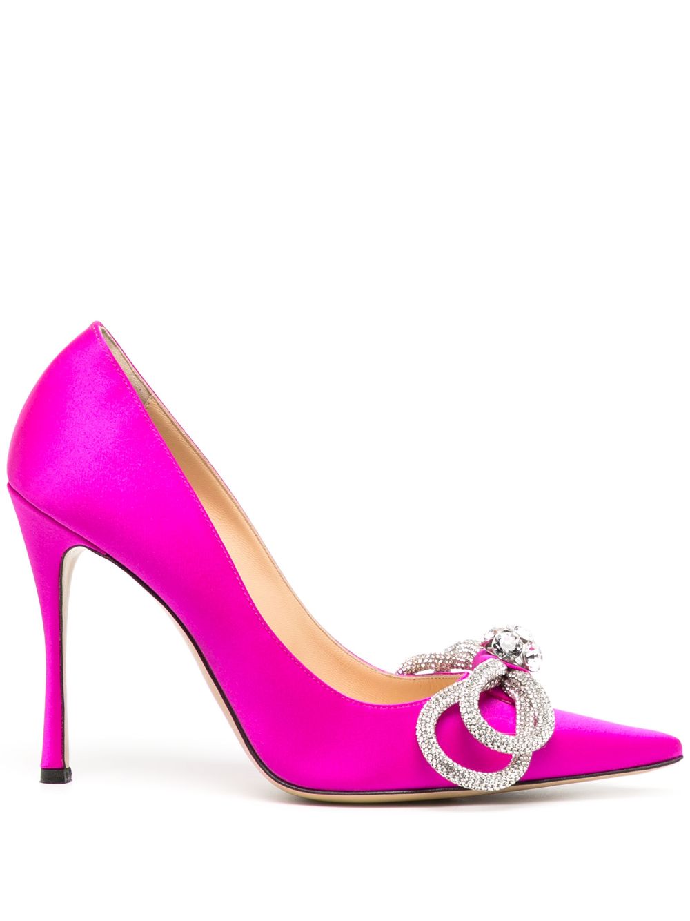 MACH & MACH Double Bow 110mm crystal-embellished Pumps - Farfetch